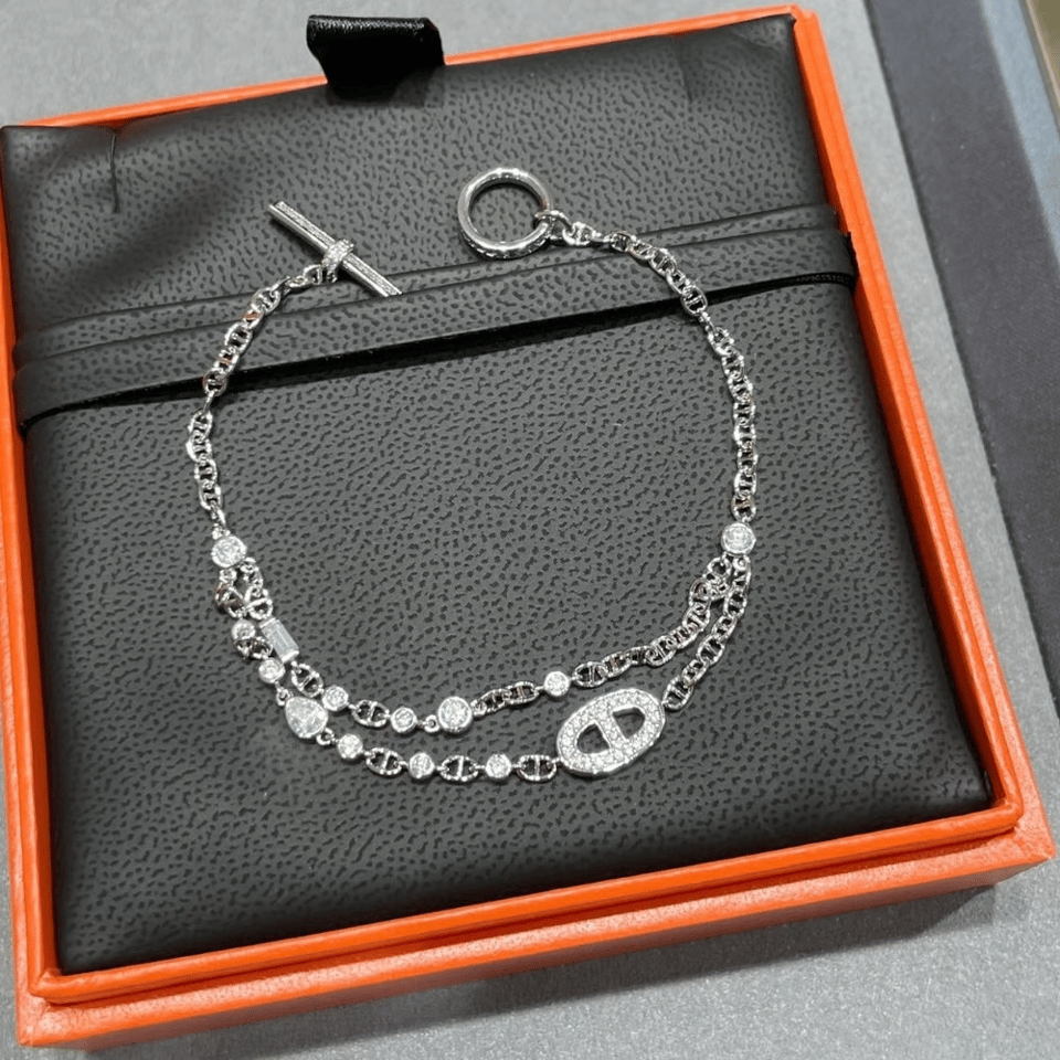 Hermes Crystals Bracelet Silver view 3