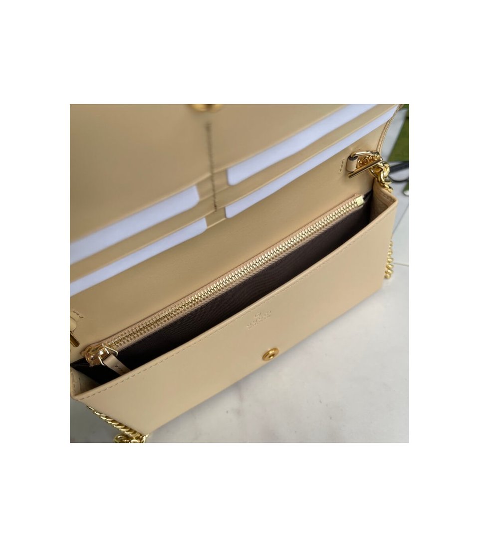 Gucci 1955 Horsebit Wallet With Chain in Beige Leather 19cm view 11
