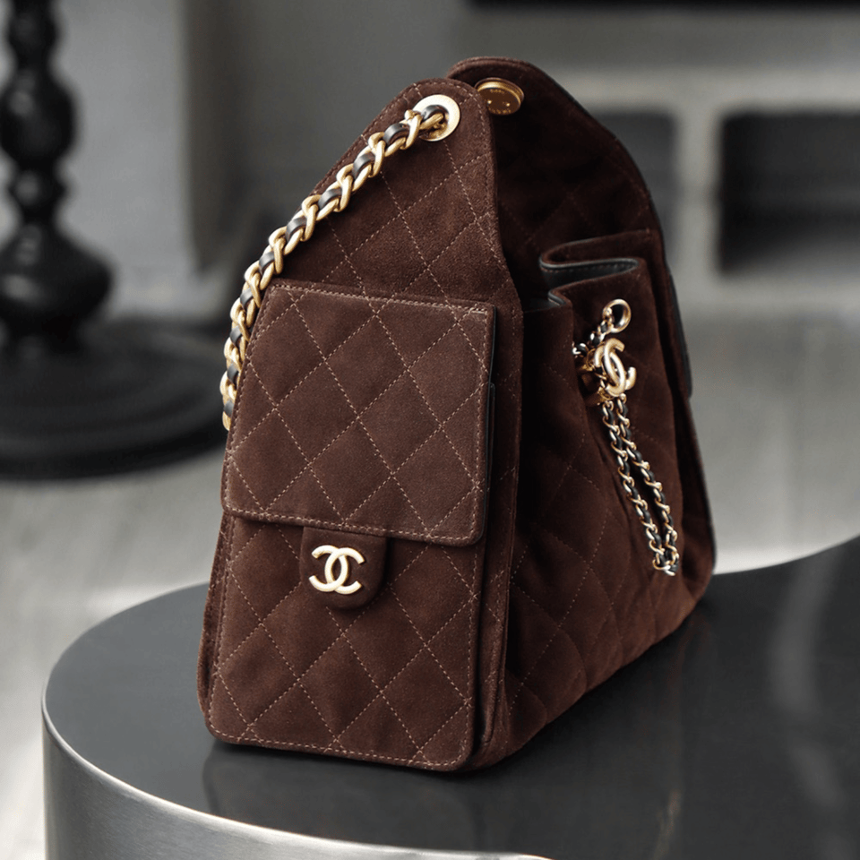 Chanel Dark Brown Suede 22cm/8.7in view 7