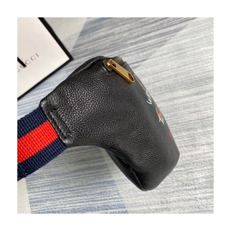 Gucci Leather Coco Capitan Vintage Logo Belt Bag Black view 7
