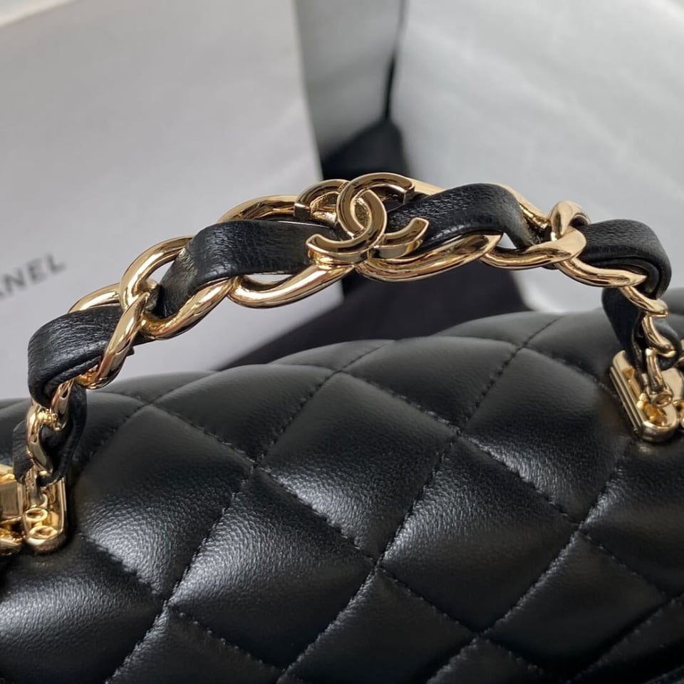 Chanel Mini Flap Bag With Metal Top Handle view 6