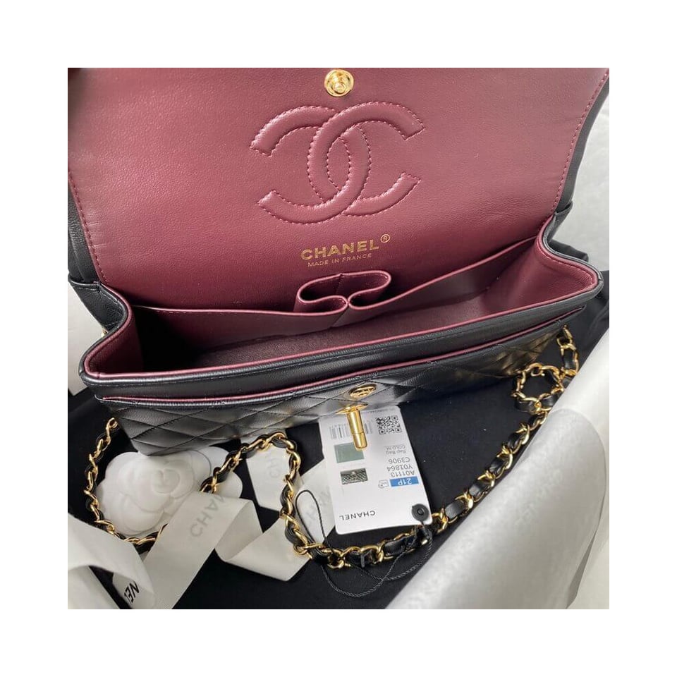 Chanel Lambskin Small Double Flap Bag 23cm view 8