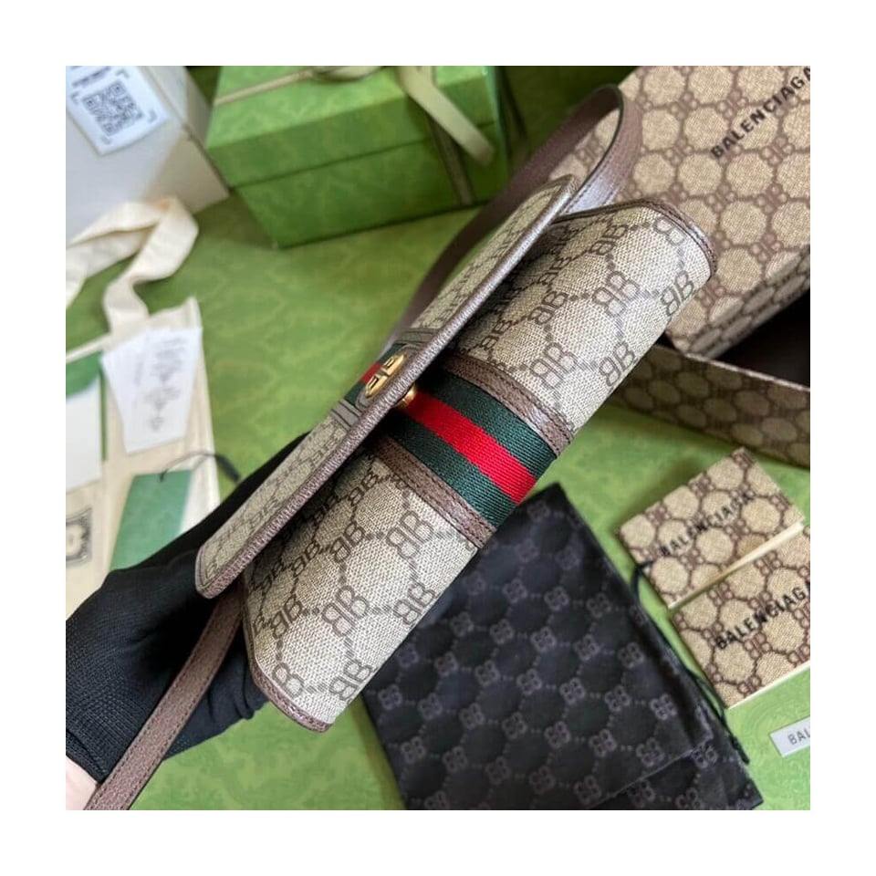 Balenciaga x Gucci Hacker Mini Crossbody Bag Coffee view 4