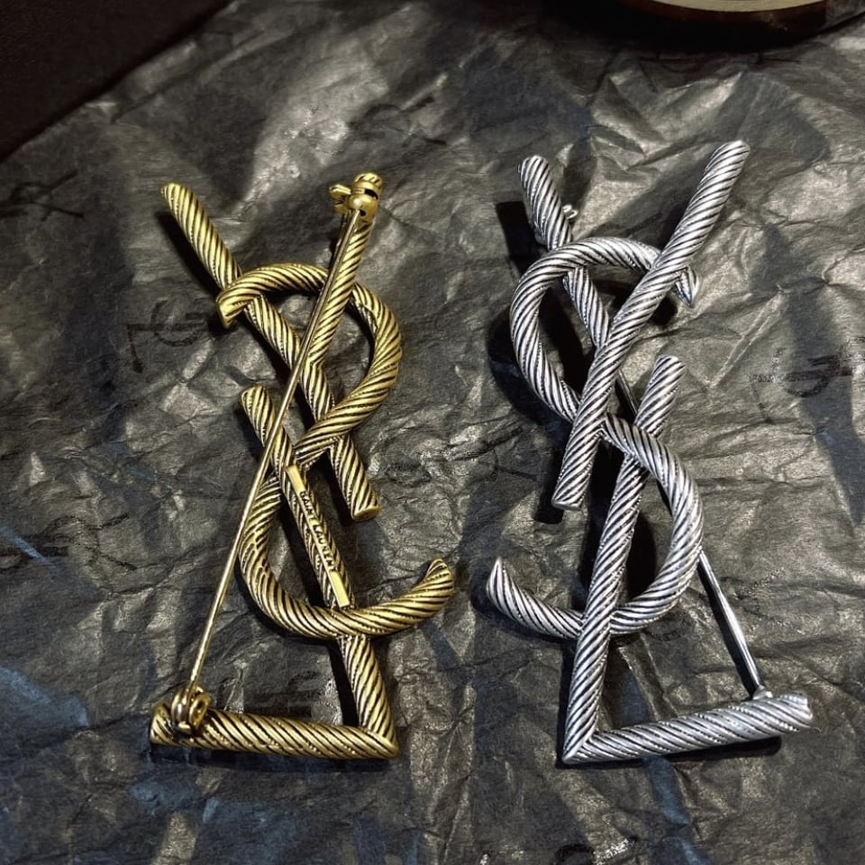 Saint Laurent Ysl Brooch Silver view 4