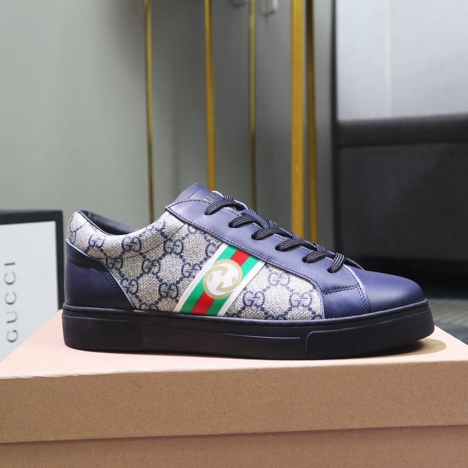 Gucci Gg Supreme Navy Blue Sneaker Gg With Web view 9