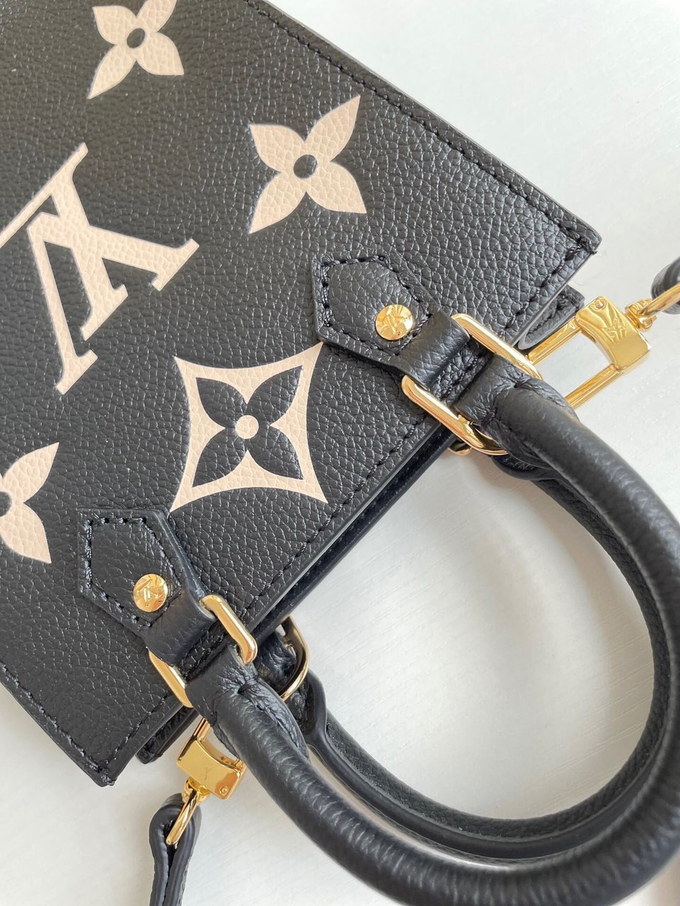 Louis Vuitton Petit Sac Plat 17Cm Black And Beige view 5