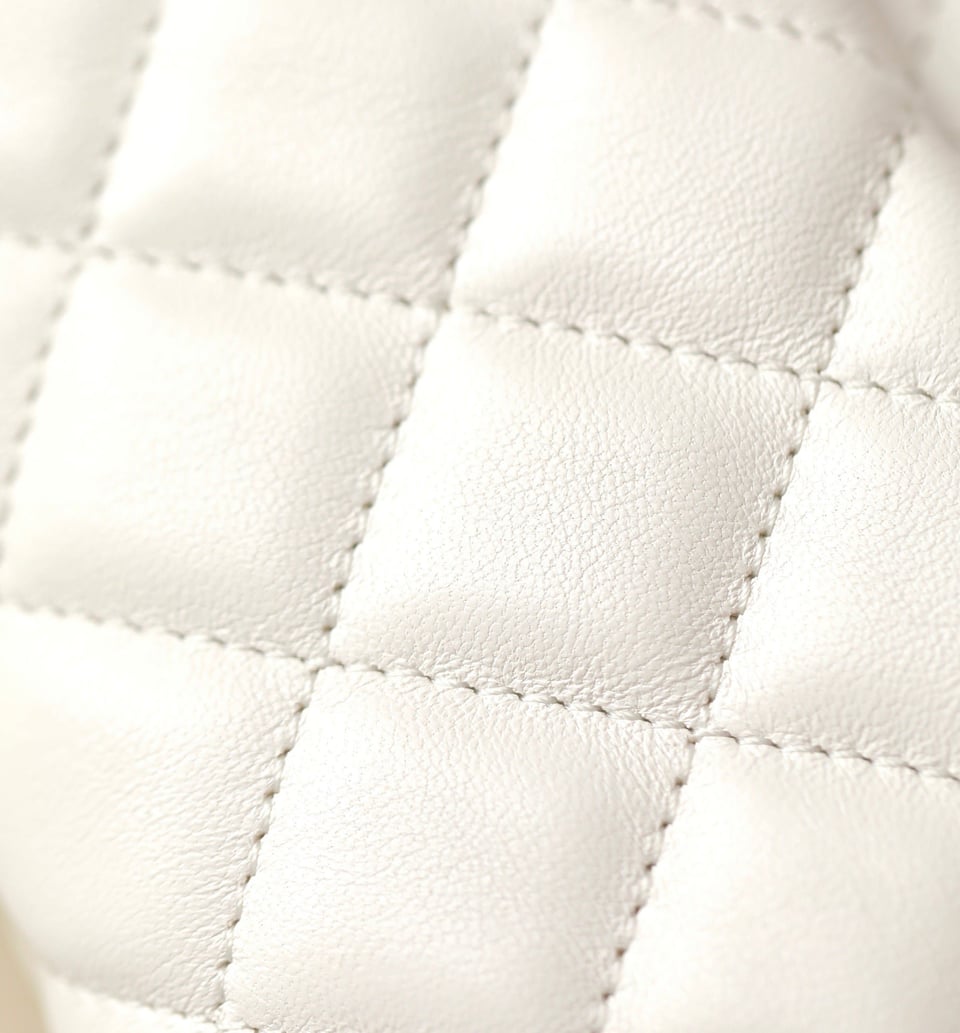 Chanel 24P Mini Flap Bag 17Cm White Lambskin Pearl Chain view 3