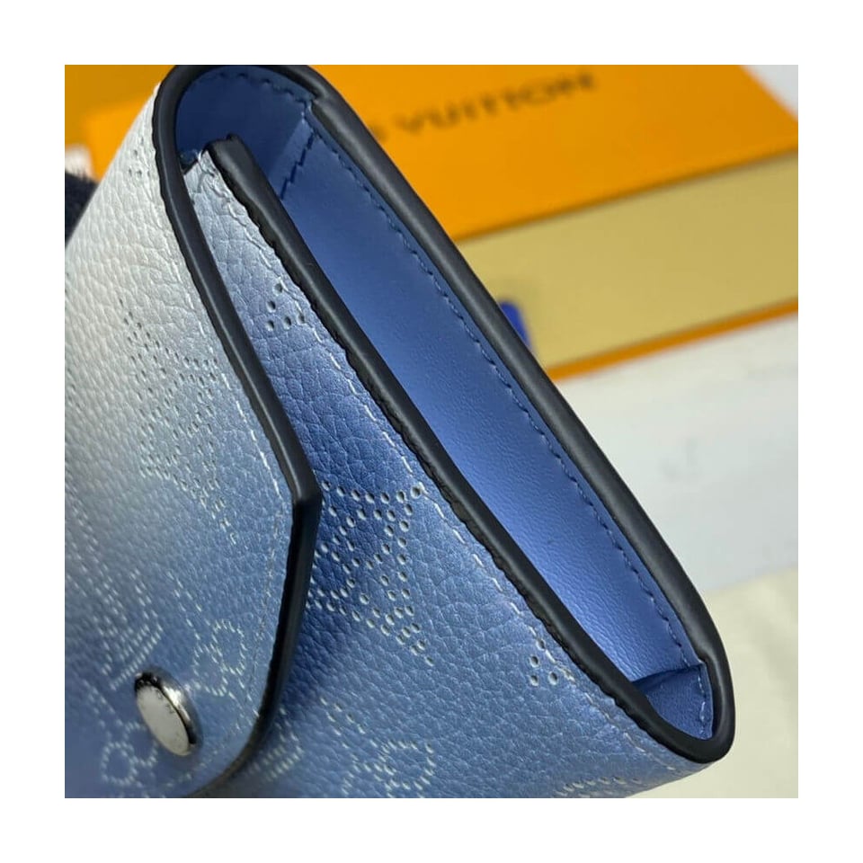 Louis Vuitton Coin Purse in Blue Gradient Mahina Perforated Leather view 4