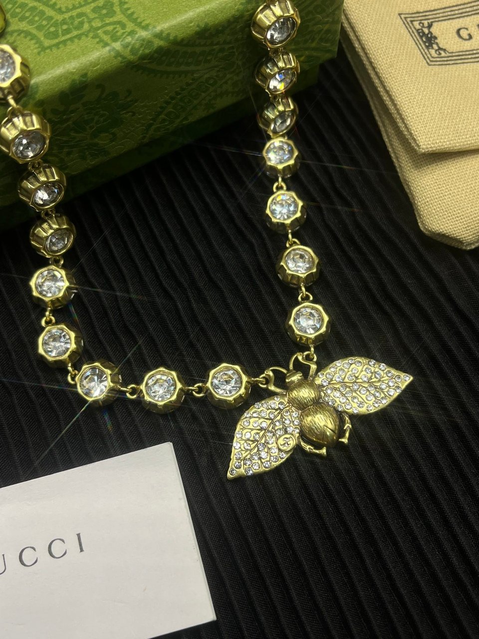 Gucci Bee Necklace With Crystals In Gold ‎629989 J1D50 8062 view 3
