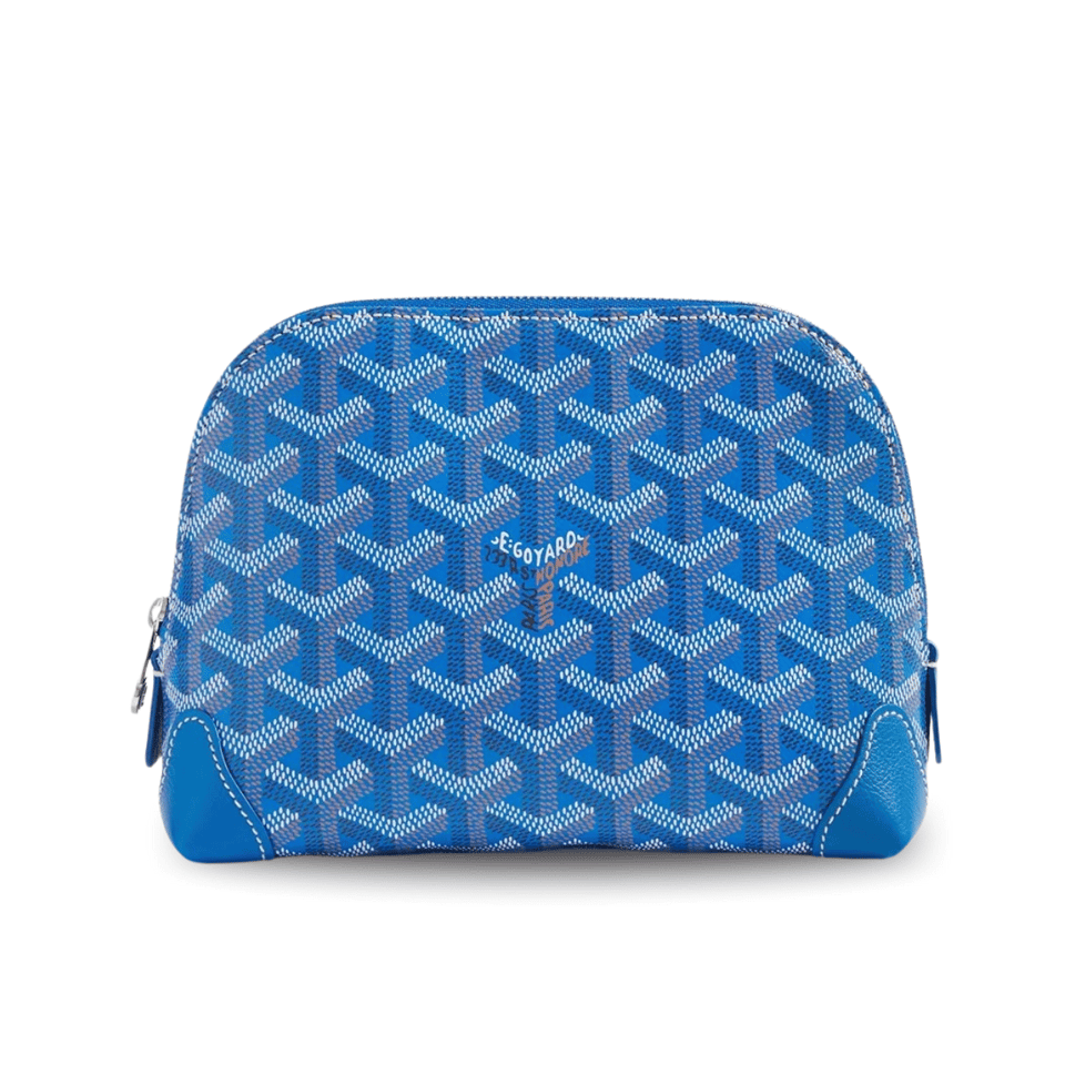 Goyard Vendôme Cosmetic Pouch 17cm Sapphire Blue Goyardine Canvas And Calfskin Trim view 2