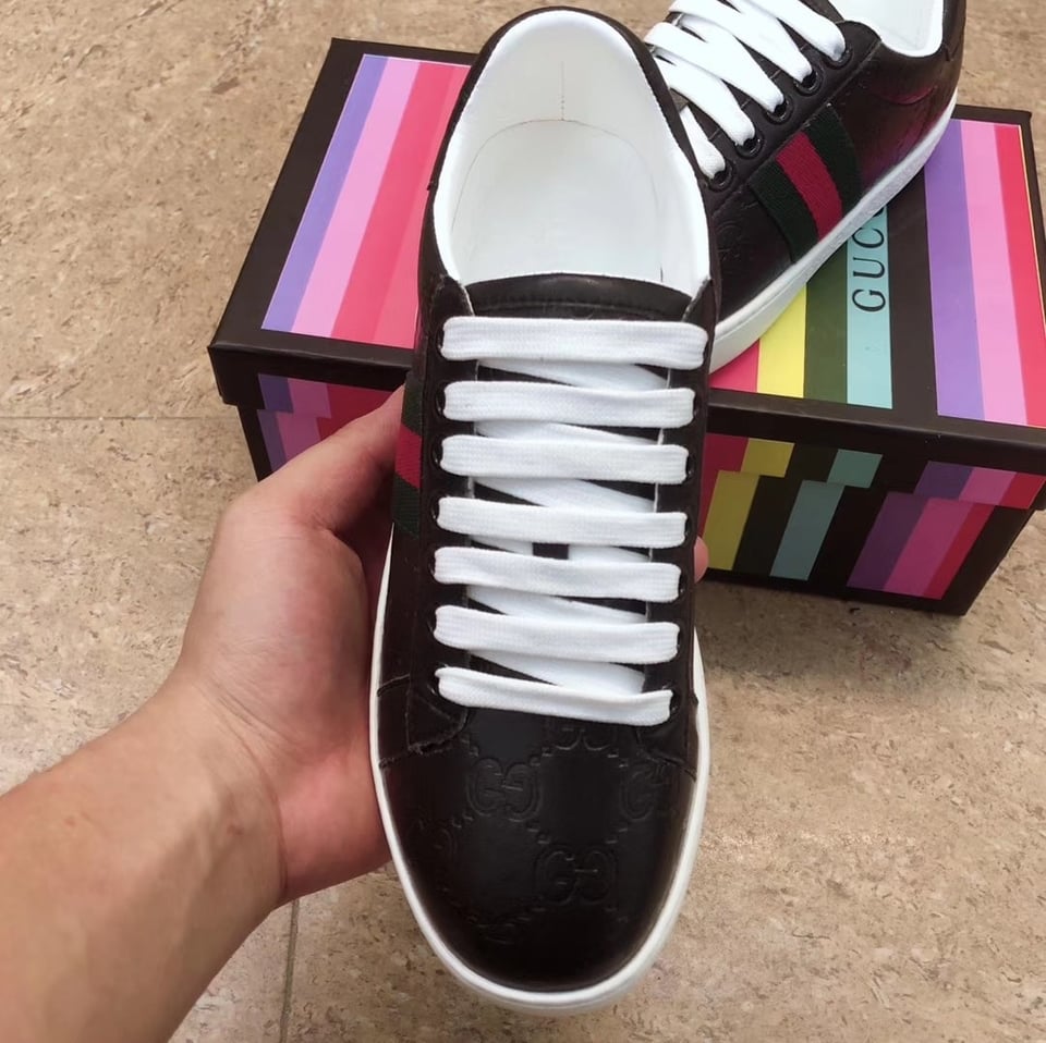 Gucci Ace Black Logo Sneaker 386750 Cwcg0 1070 view 7