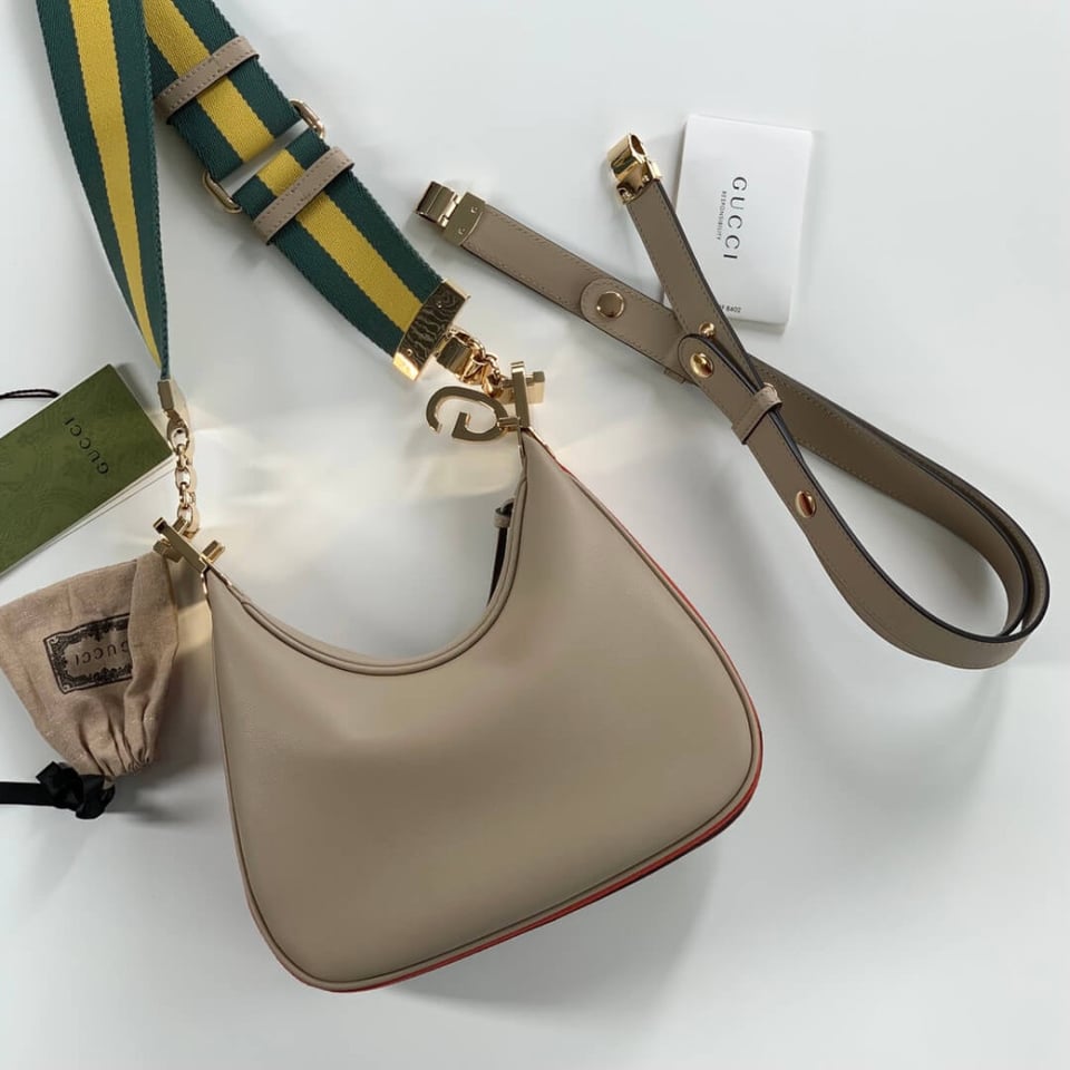 Gucci Oatmeal Leather Attache Small Shoulder Bag view 6
