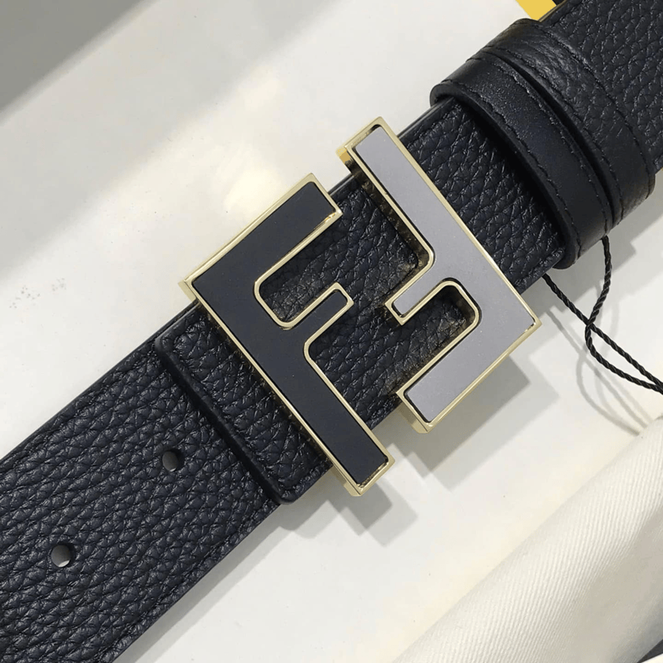 Fendi Iconic FF Gold Buckle Leather 35mm Belt For Men view 4