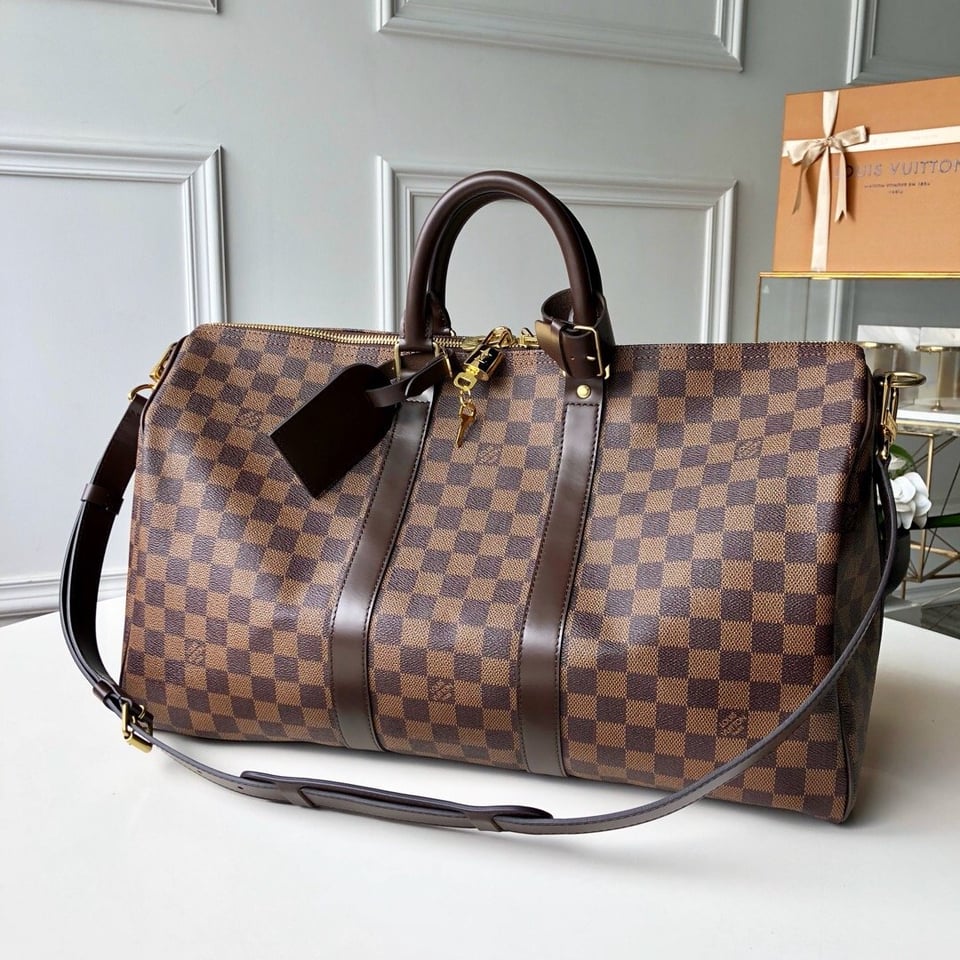 Louis Vuitton LV Keepall Bandoulière 45 Damier Ebene Canvas 45cm N41428 view 3