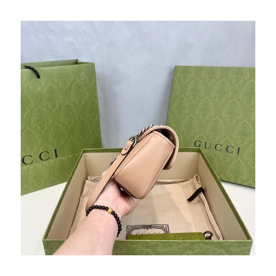 Gucci GG Marmont Mini Shoulder Bag Beige view 10