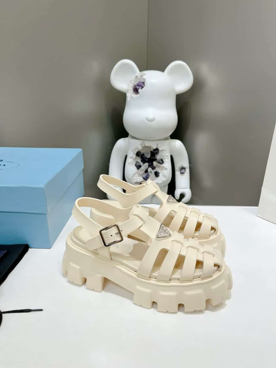 Prada Rubber Monolith Sandals Quartz 1X853M 3Lkk F0482 F Dd55 view 3