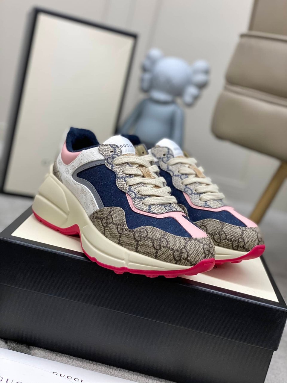 Gucci Wmns Gg Rhyton Beige White Pink 620185 99Wf0 4371 view 7