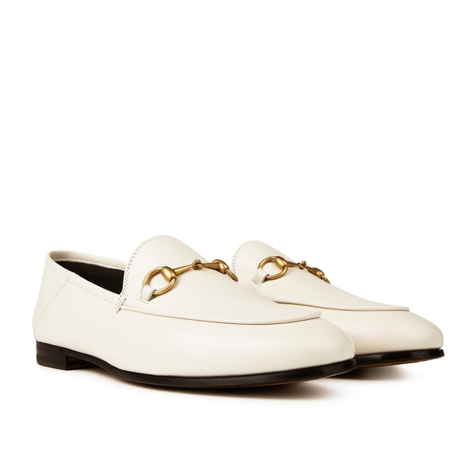 Gucci Women’S Leather Horsebits Loafers White view 2