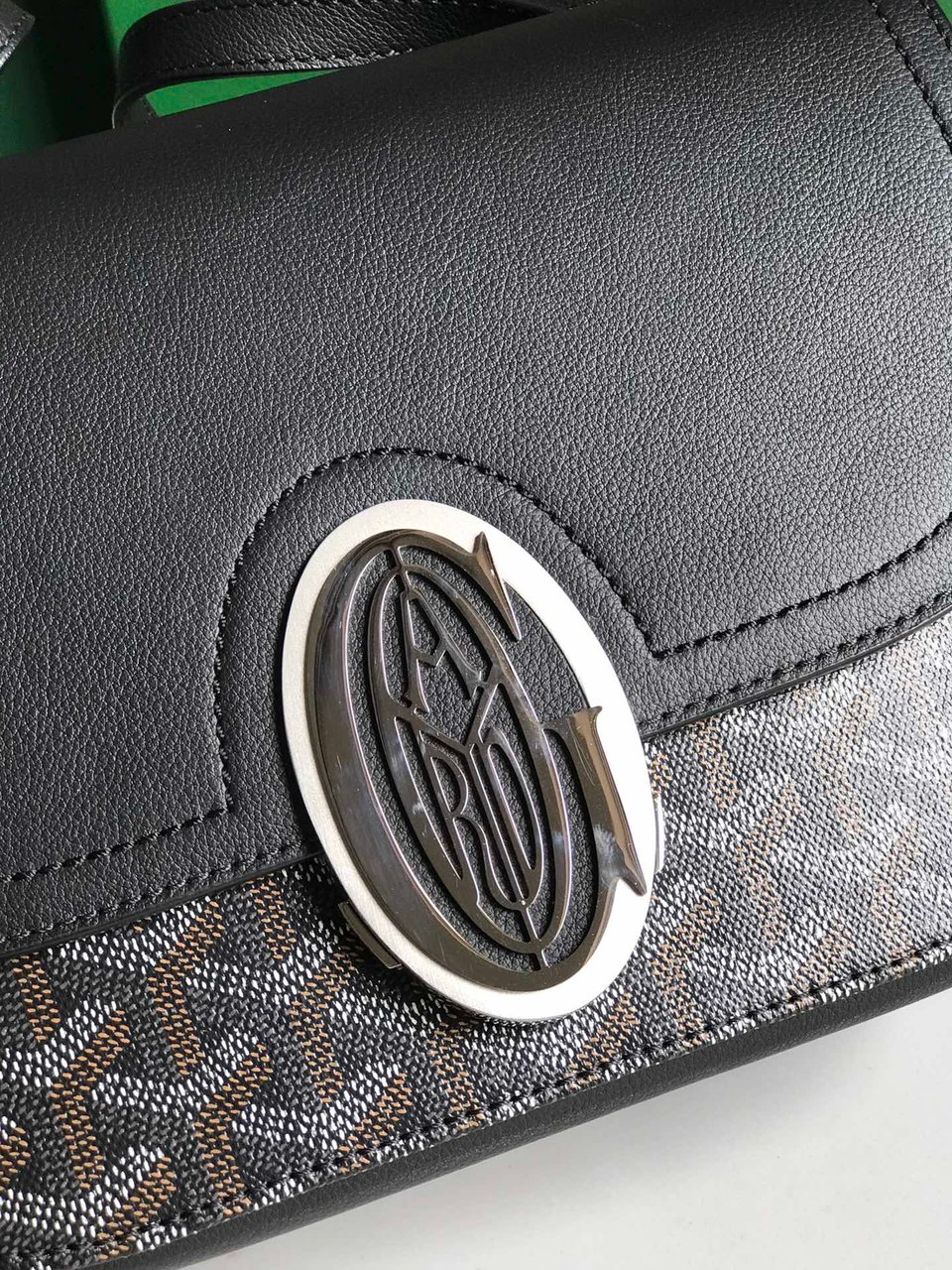 Goyard 233 Bag 25 Cm Black Calfskin And Goyardine Canvas view 11