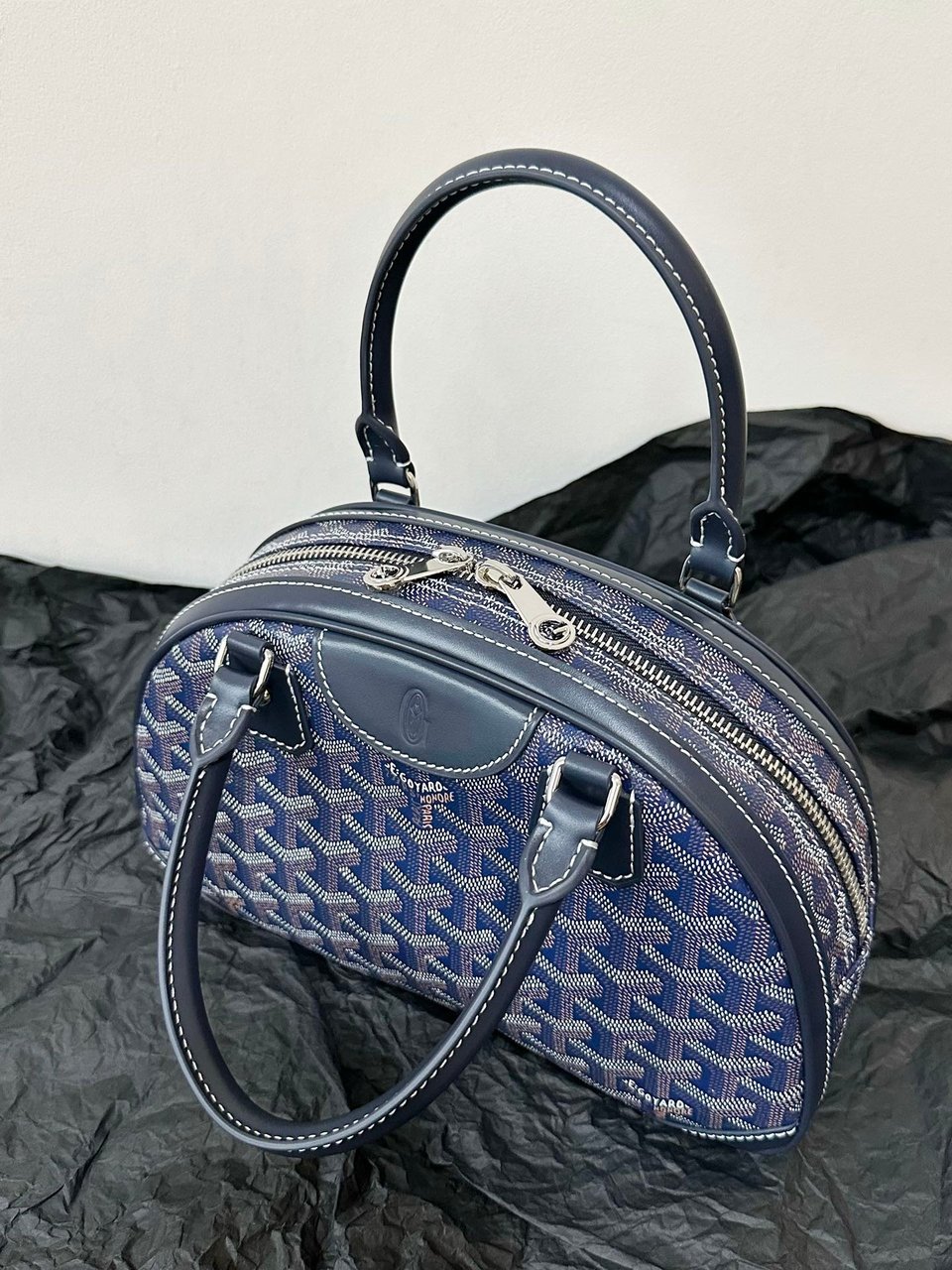 Goyard Goya Bowling Ball Small Navy Blue Canvas 27cm view 7