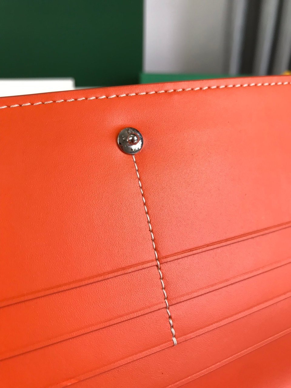 Goyard Richelieu Wallet 19 Cm Orange Goyardine Canvas view 4