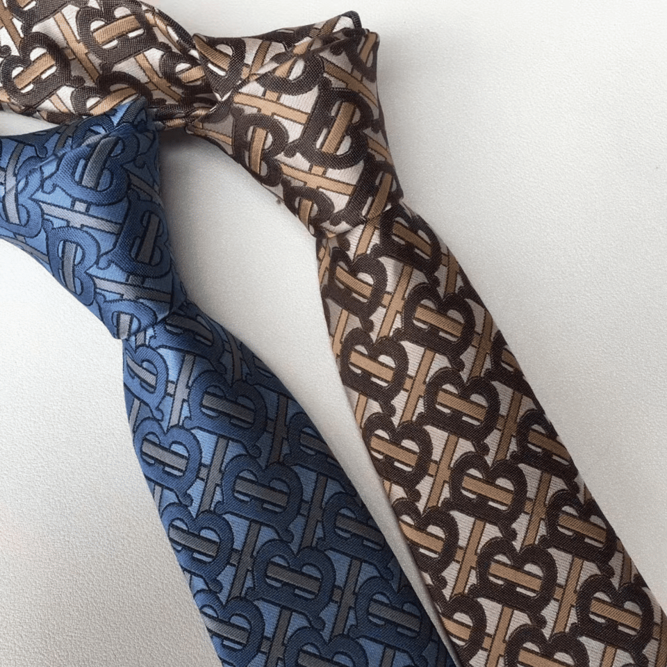 Burberry Brown Monogram Canvas Tie For Men view 7