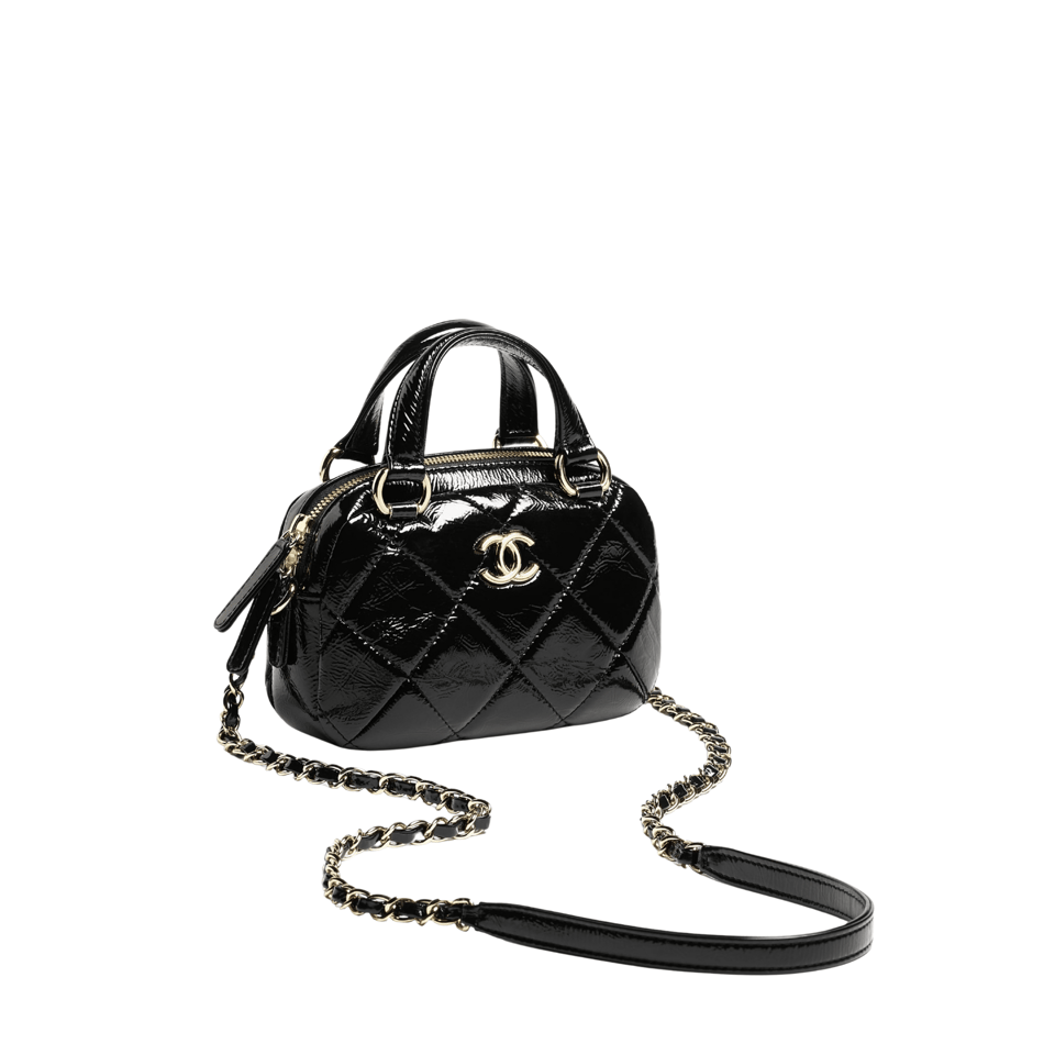 Chanel Mini Bowling Black Bag For Women 18cm/7.1in view 7