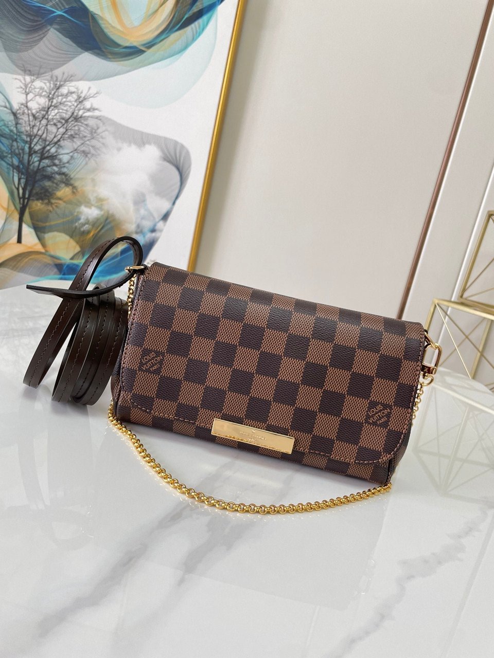 Louis Vuitton F Licie Pochette Damier Azur 21Cm view 5
