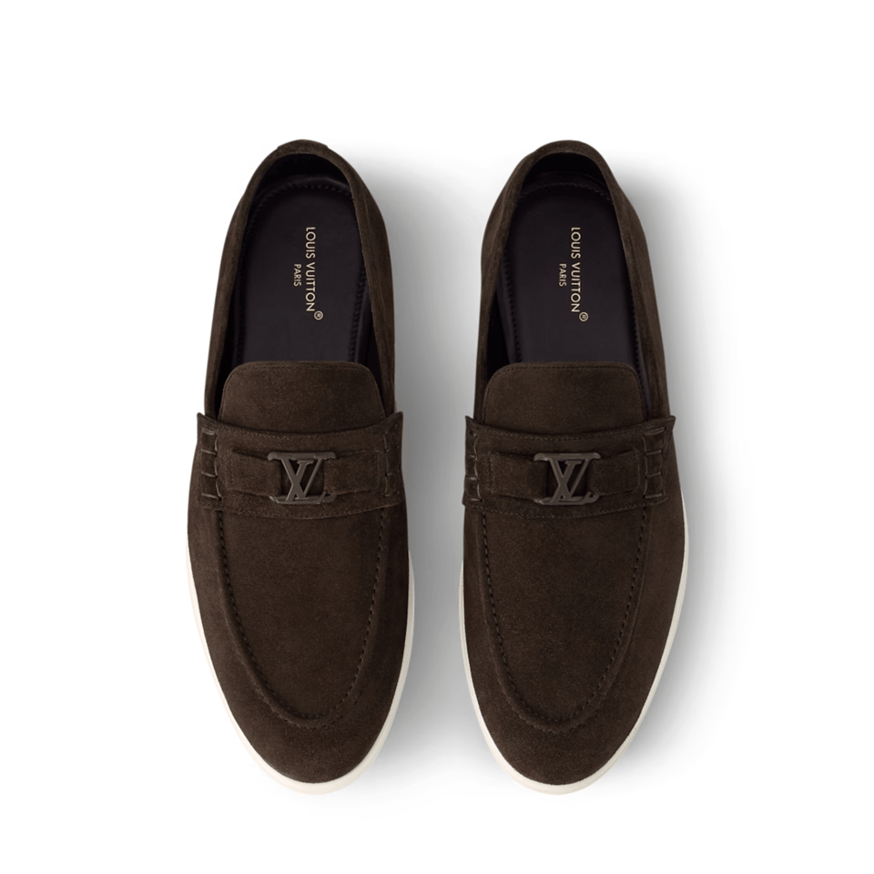 Louis Vuitton Marron Suede Loafers Buckle For Men view 4