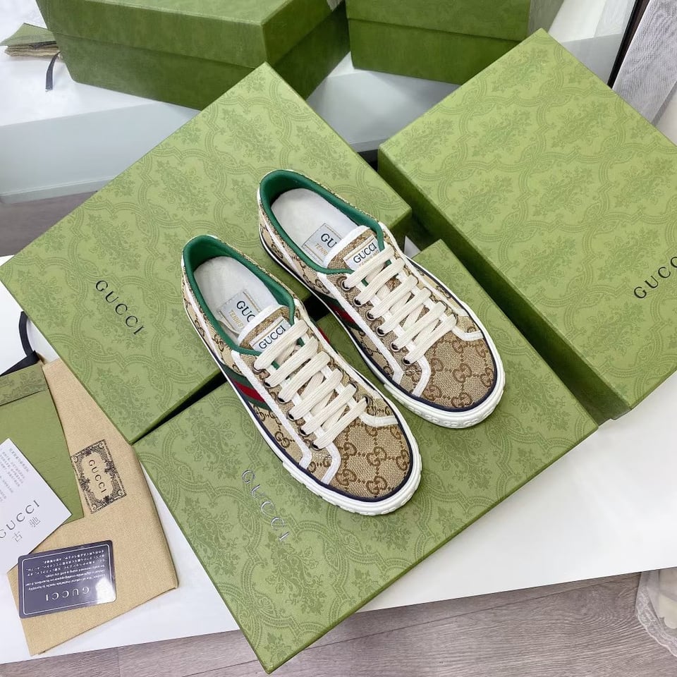 Gucci Tennis 1977 Sneaker Beige Abony 606111 Hvk20 9766 view 9