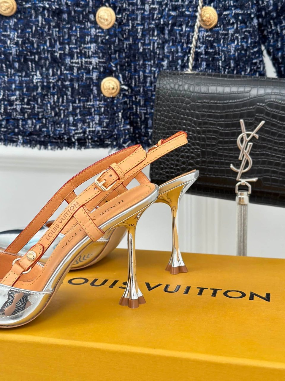 Louis Vuitton Blossom Slingback Pump Silver view 7