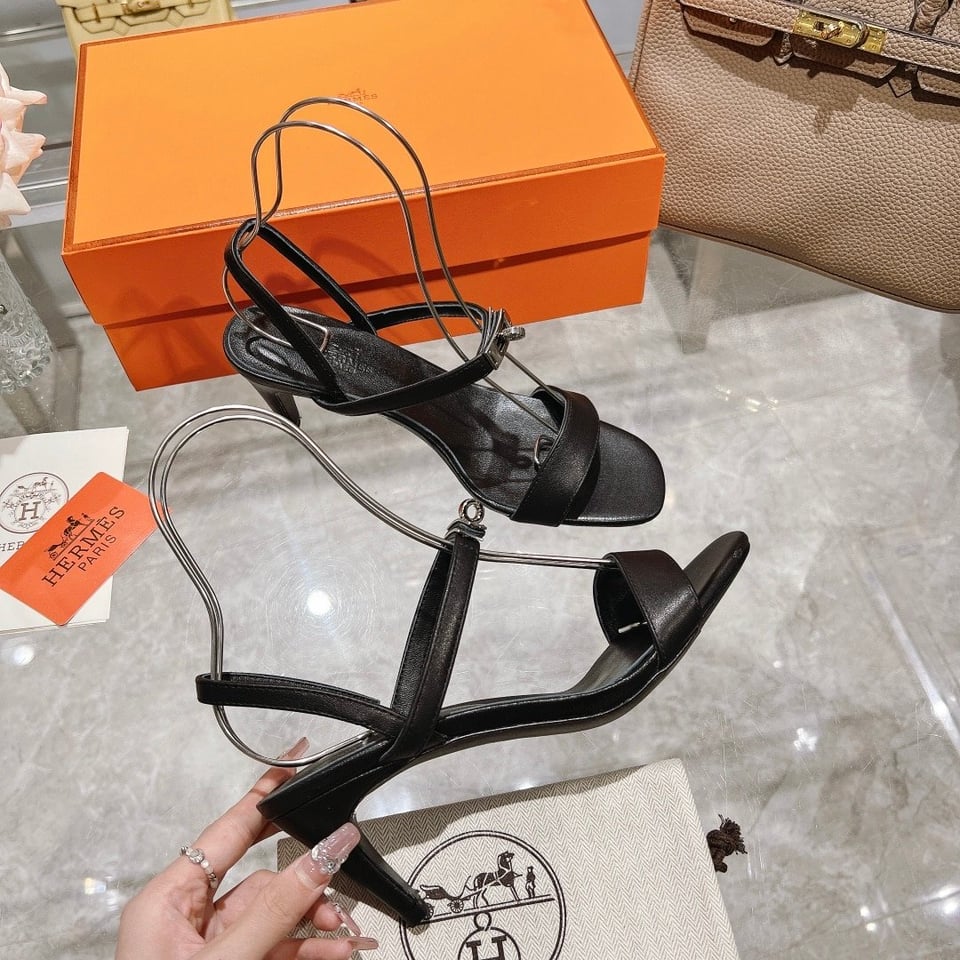 Hermes Glamour 75 Sandal Black H231060Z 02350 view 7