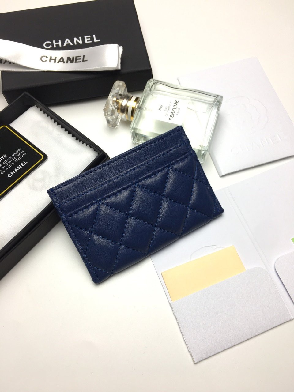 Chanel Boy Card Holder 11.2 Navy Calfskin Gold Icon view 7