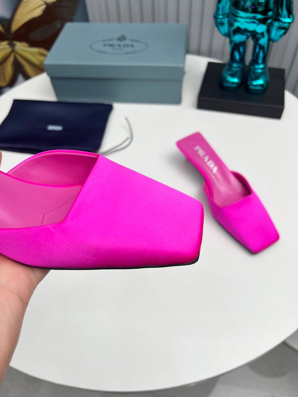 Prada Leather Mules Pink view 8