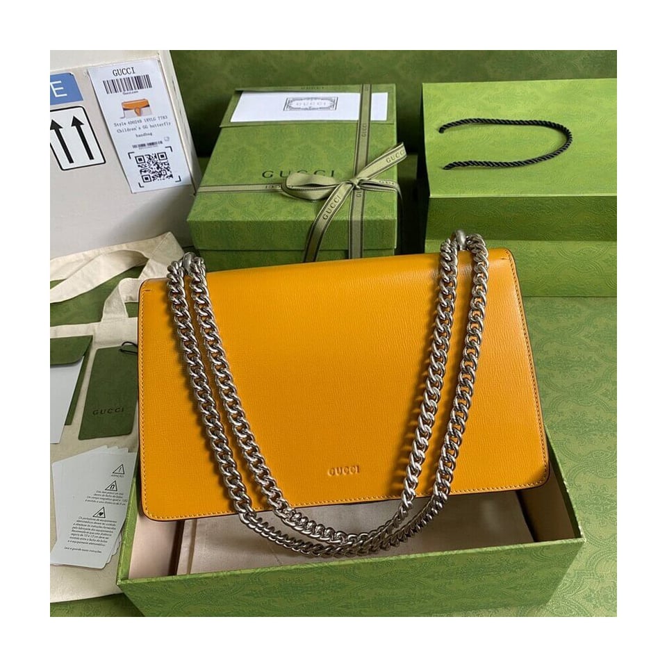 Gucci Dionysus Small Shoulder Bag Orange White Leather view 5