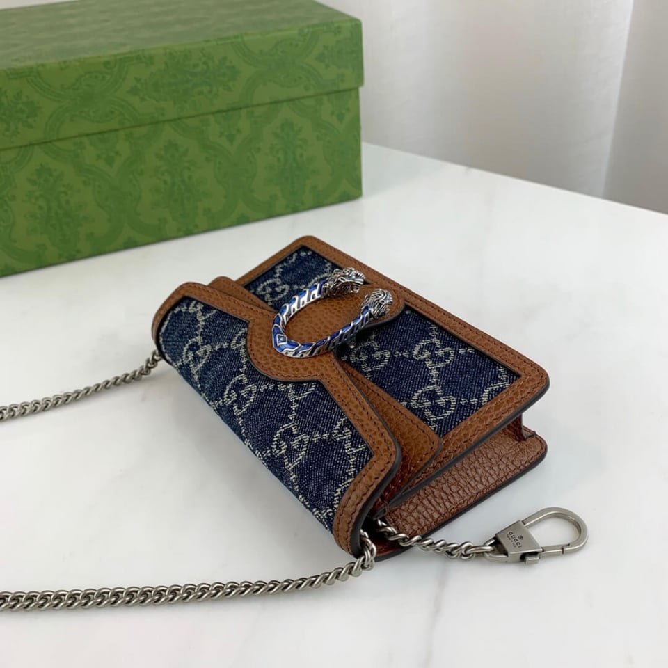 Gucci Dionysus Super Mini Bag in Denim view 8