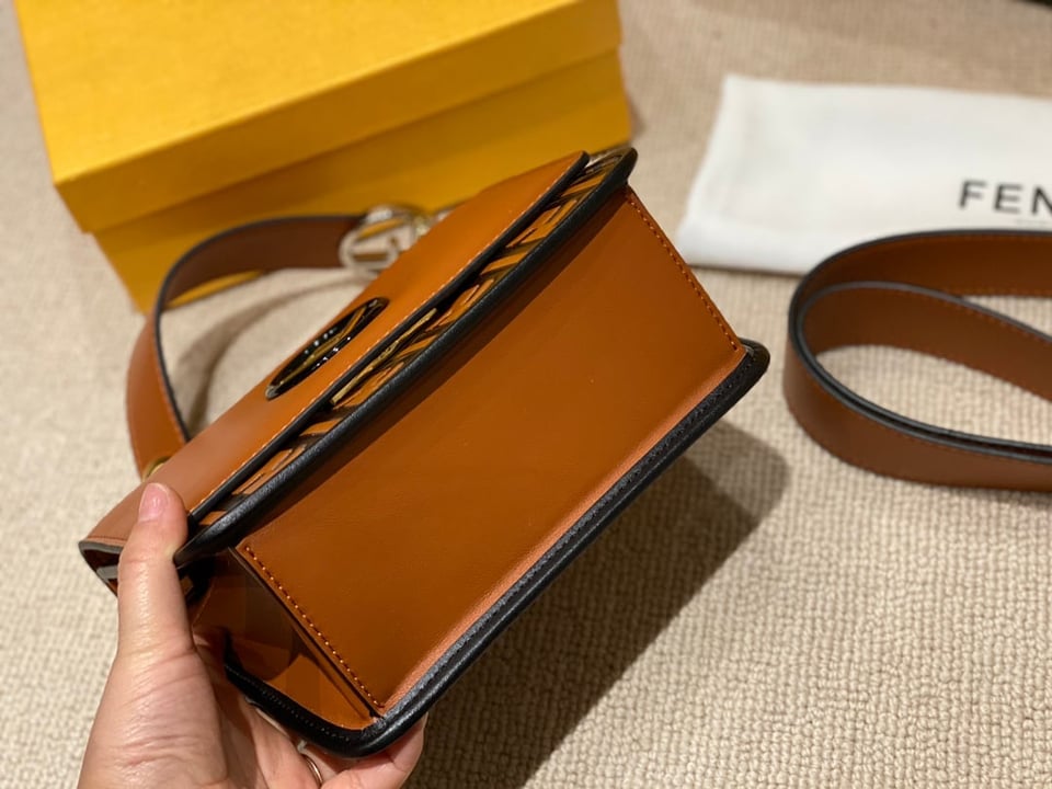 Fendi Ff Logo Bottom Brown Bag 22Cm view 9