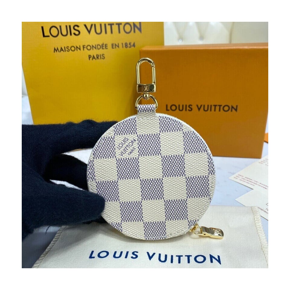 Louis Vuitton Damier Azur Round Coin Purse view 4