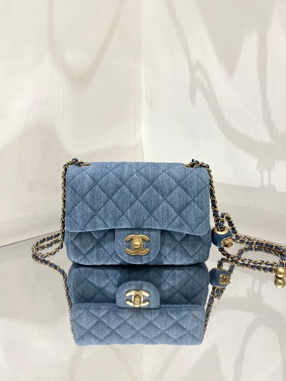 Chanel Mini Denim Rectangular Crush Ghw 17Cm/6.7in view 3