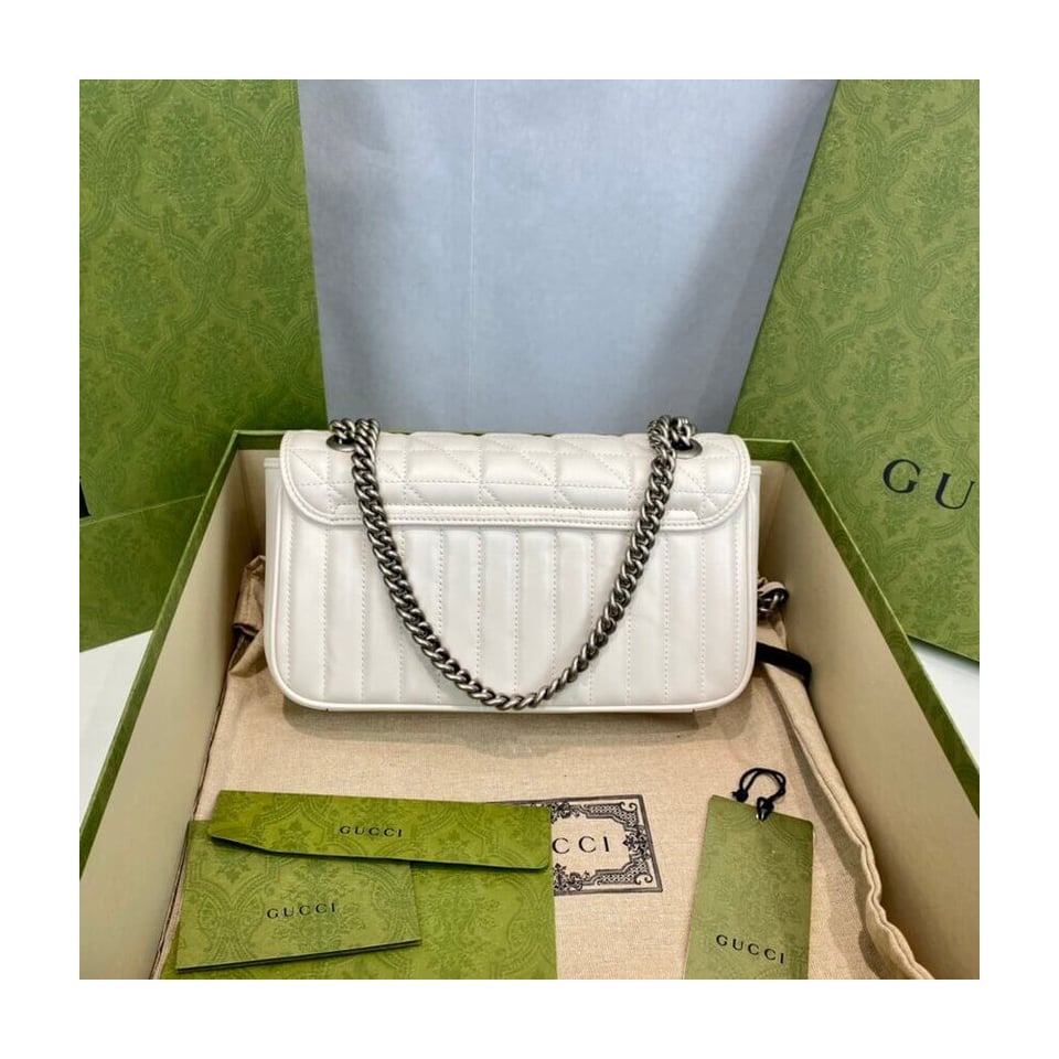 Gucci GG Marmont Small Shoulder Bag White view 7