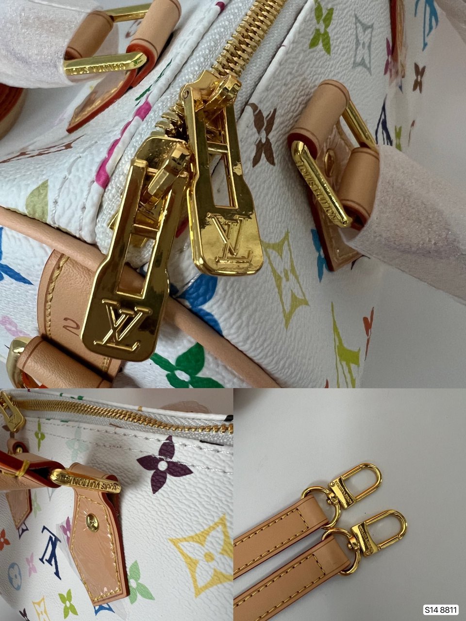 Louis Vuitton X Takashi Murakami Monogram Blanc White Multicolor Mini Speedy 20Cm view 4