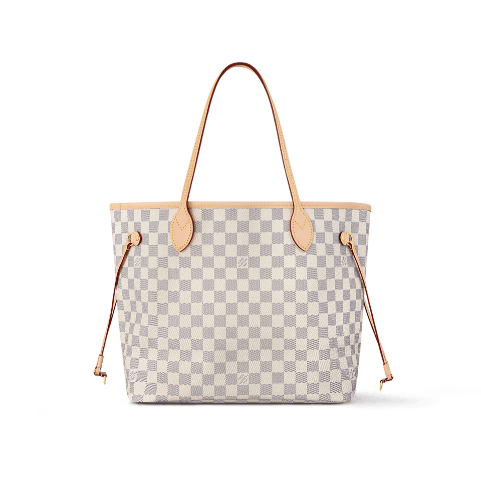 Louis Vuitton Neverfull MM Tote Bag Damier Azur Canvas Beige 31cm N40604 view 4