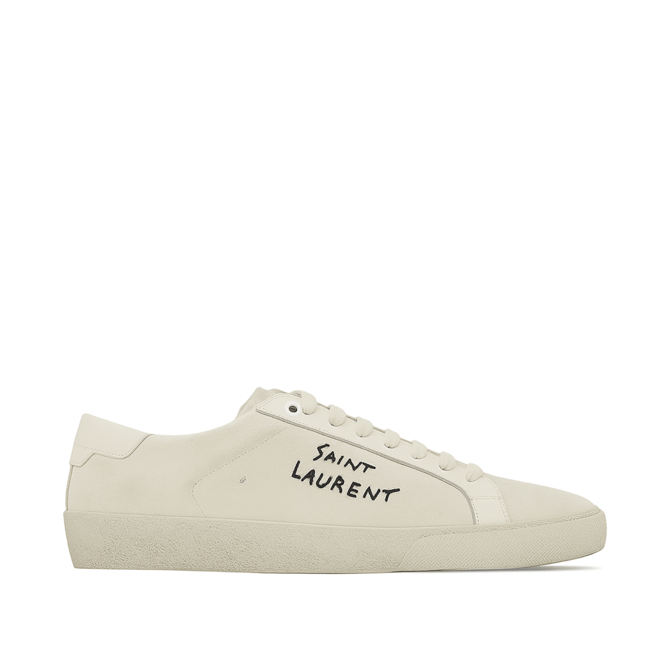 Saint Laurent Court Classic Embroidered Sneakers White 610648Gup109113 view 2