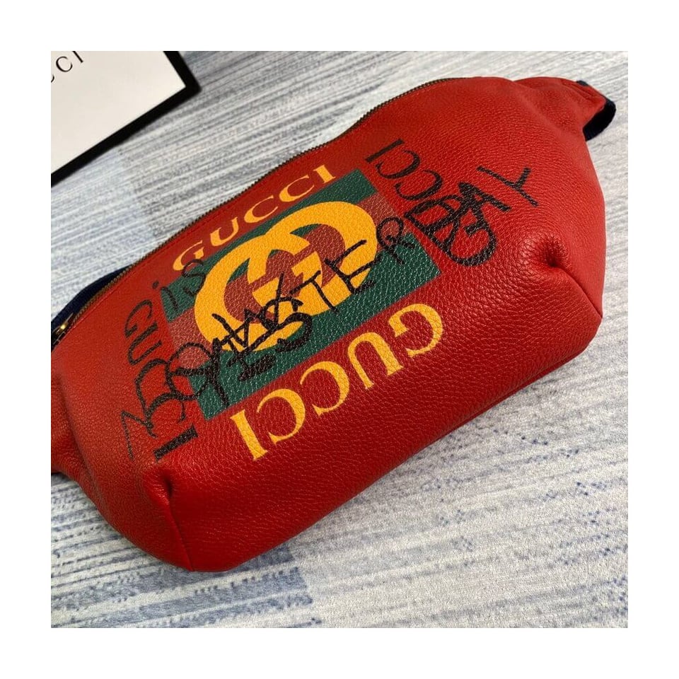 Gucci Leather Coco Capitan Vintage Logo Belt Bag Red view 7