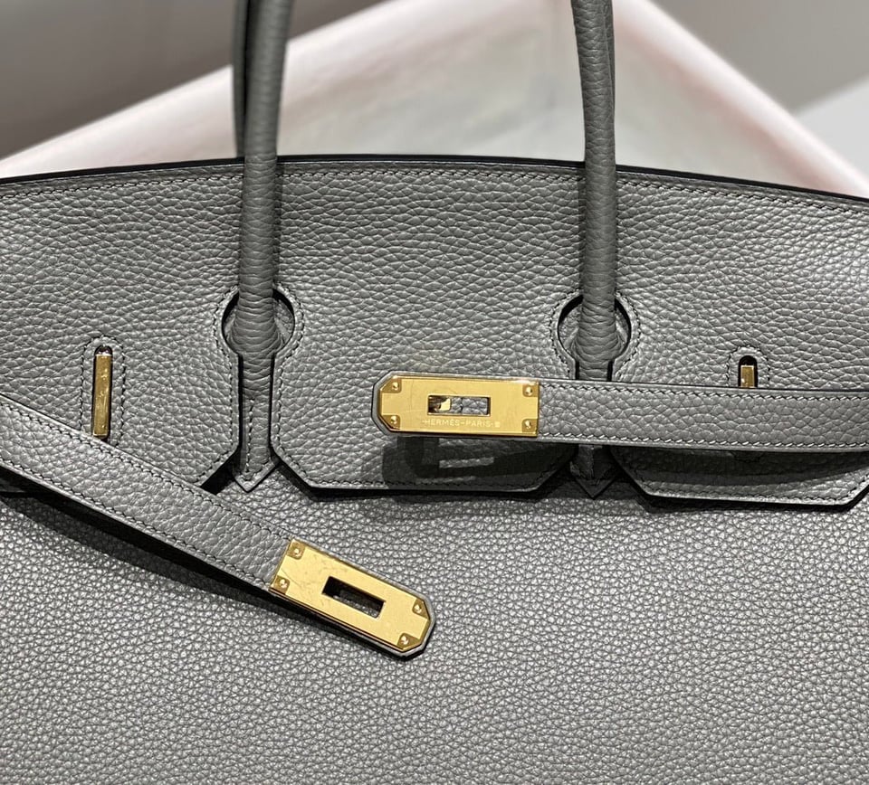 Hermes Birkin 35Cm Medium Grey Togo Leather Gold Hardware view 6