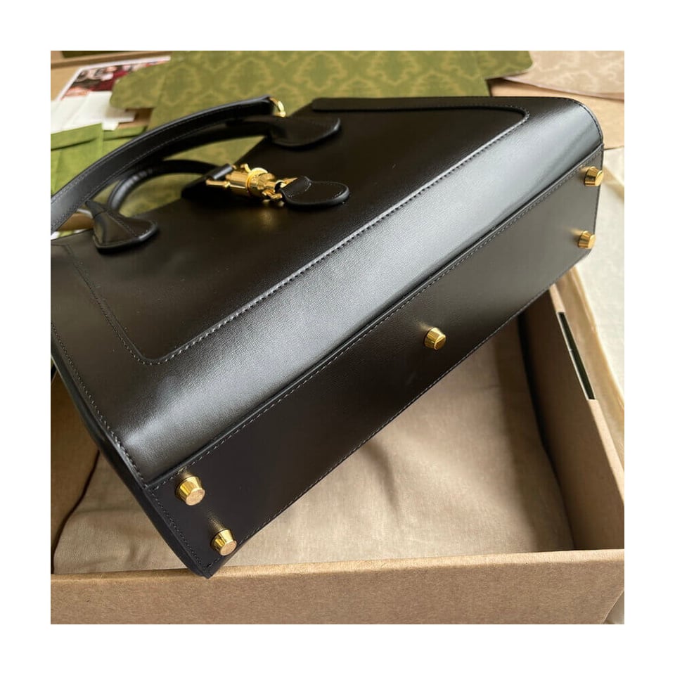 Gucci Jackie 1961 Medium Tote Bag in Black Leather 30cm view 16
