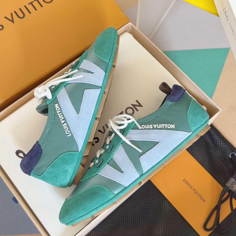 Louis Vuitton Sneakerina Green &amp; Light Blue – Women’s Ballet-Inspired Slim Sneakers view 4