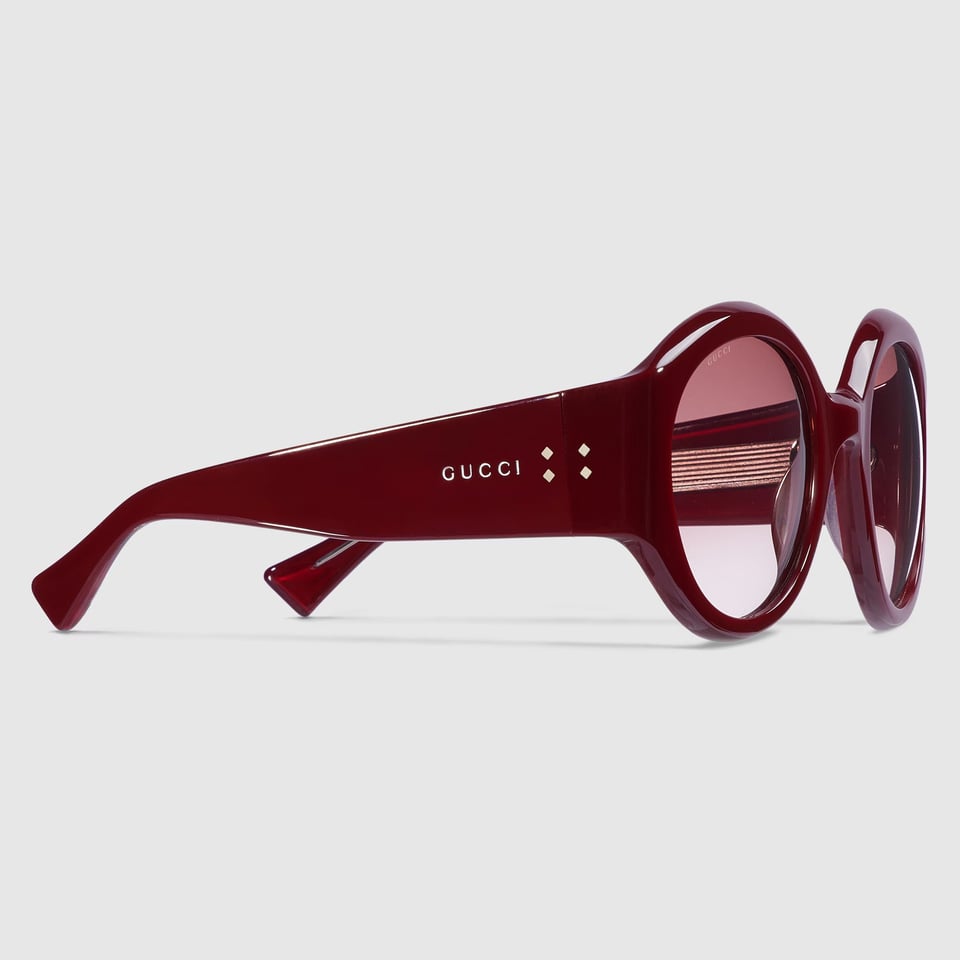 Gucci Rosso Ancora Red Round Frame Sunglasses GG2014S view 3