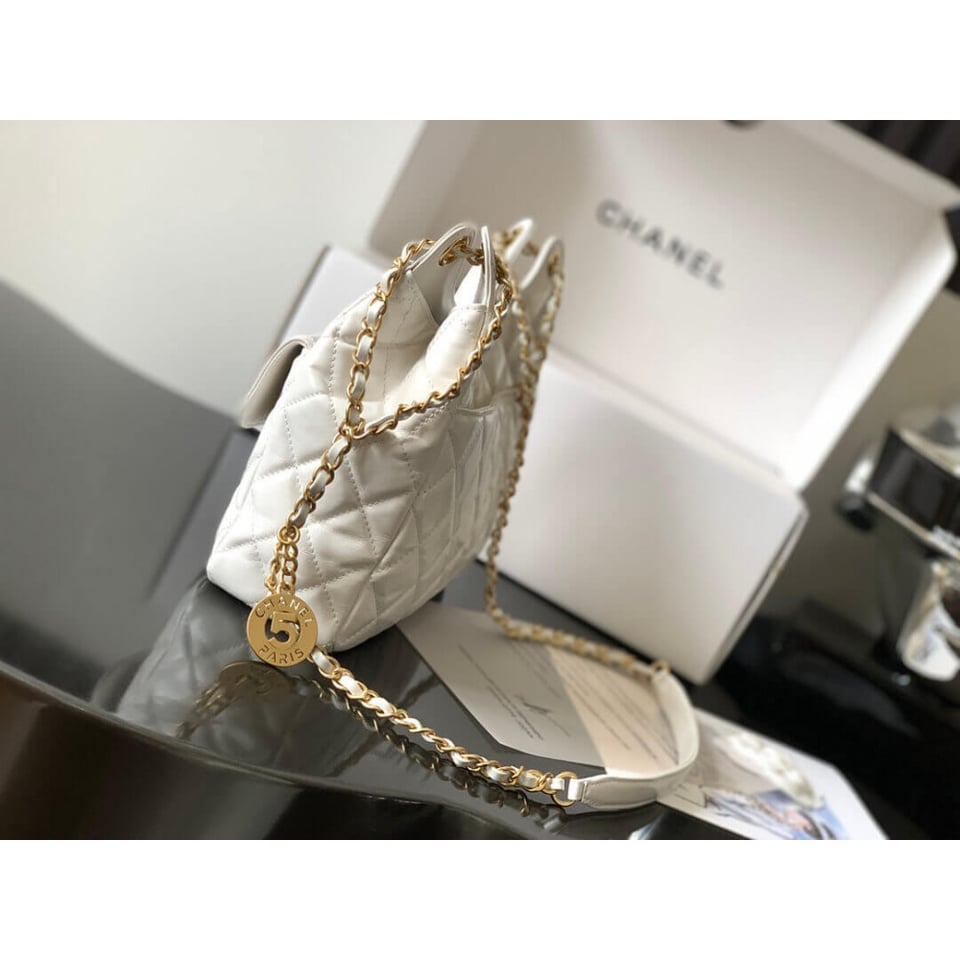Chanel Hobo Bag in Shiny Crumpled Calfskin 22.5cm view 5