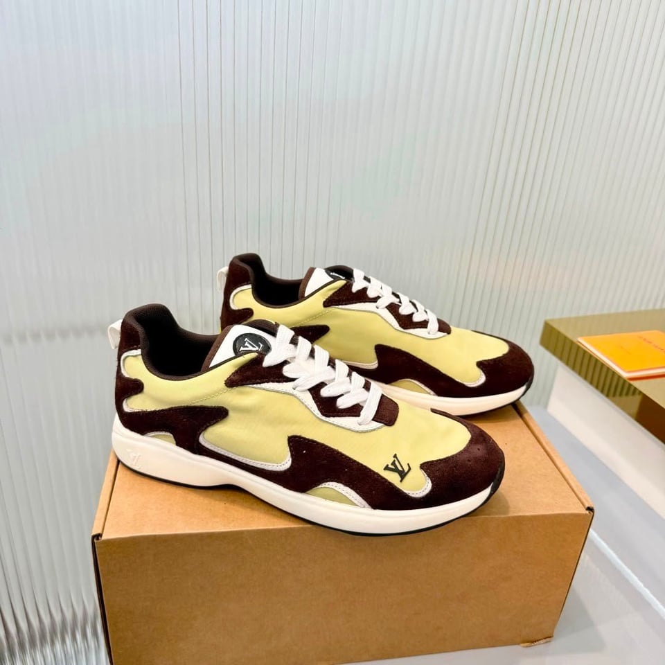 Louis Vuitton Drop 300 Sneakers Light Yellow Nylon 1AKP0J view 3